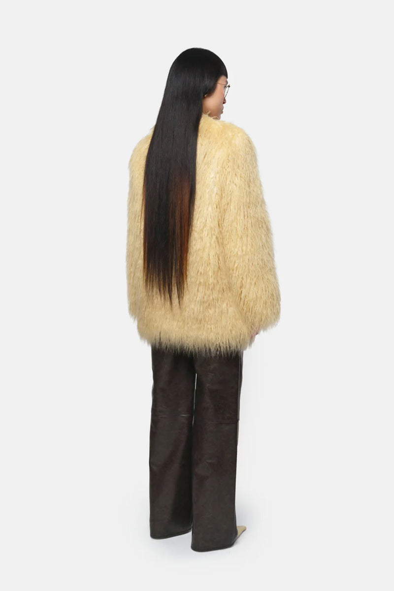 Petra Faux Mongolian Fur Short Coat