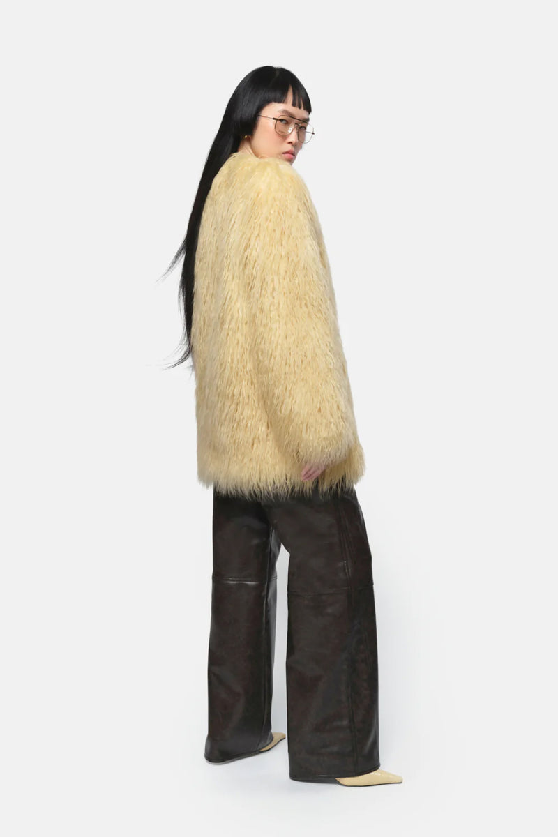 Petra Faux Mongolian Fur Short Coat