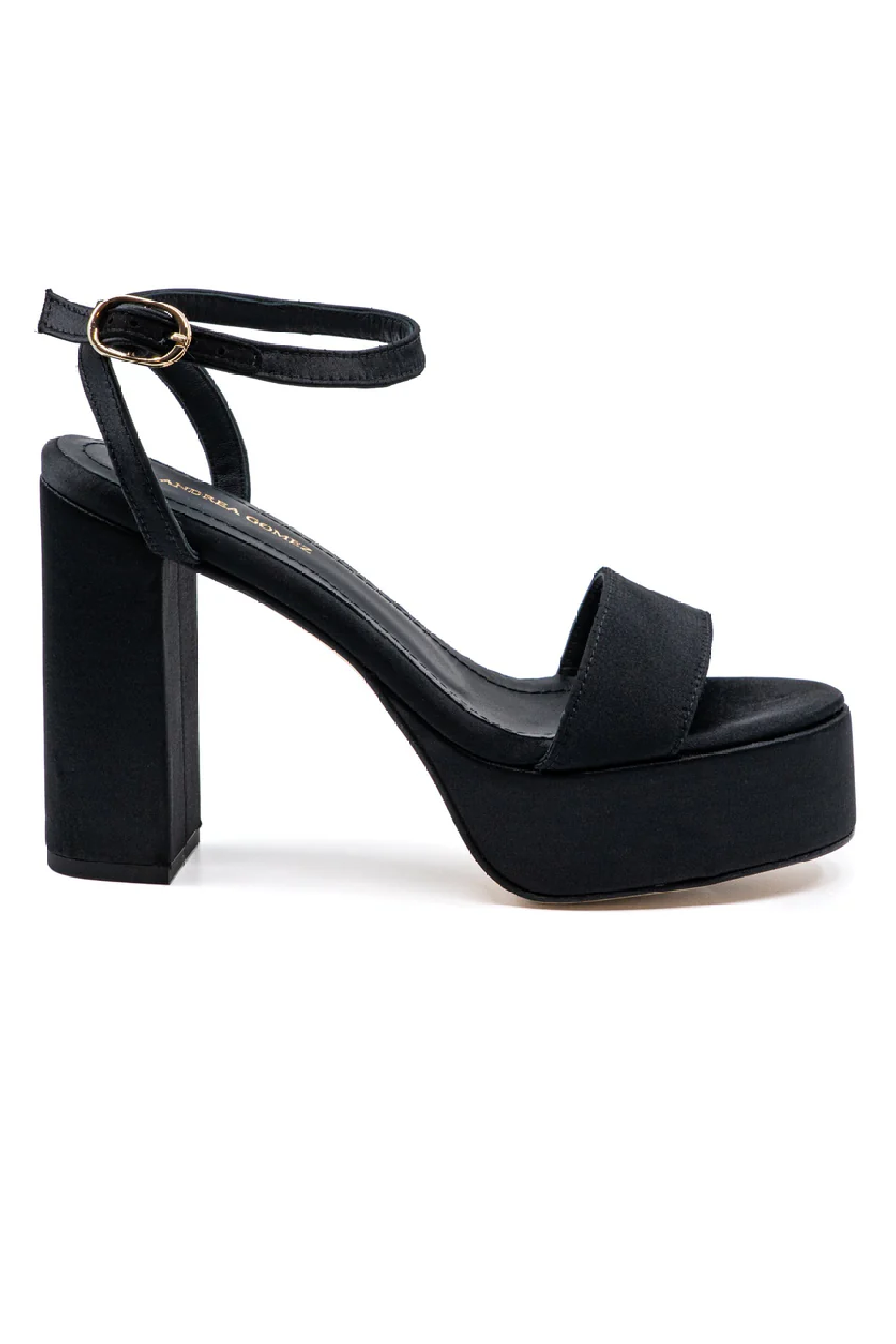 Becka Black Satin Platform