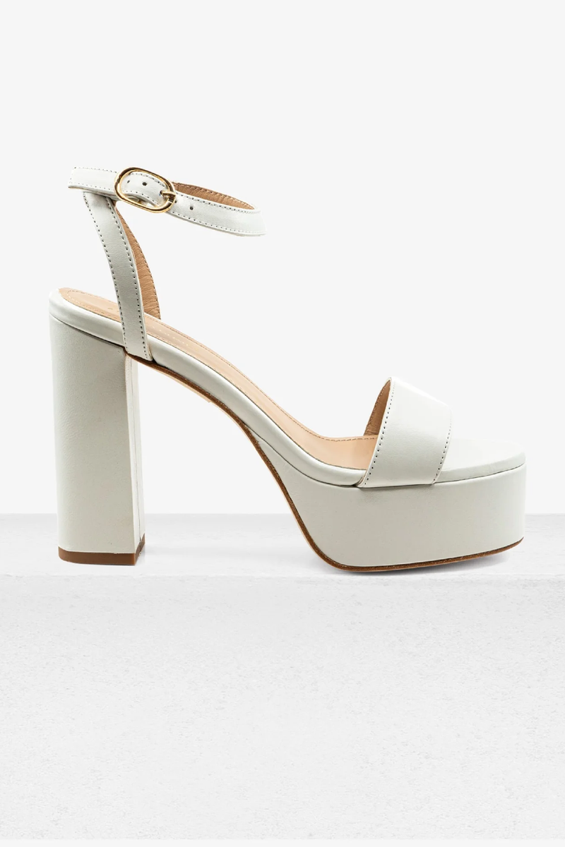 Becka White Leather