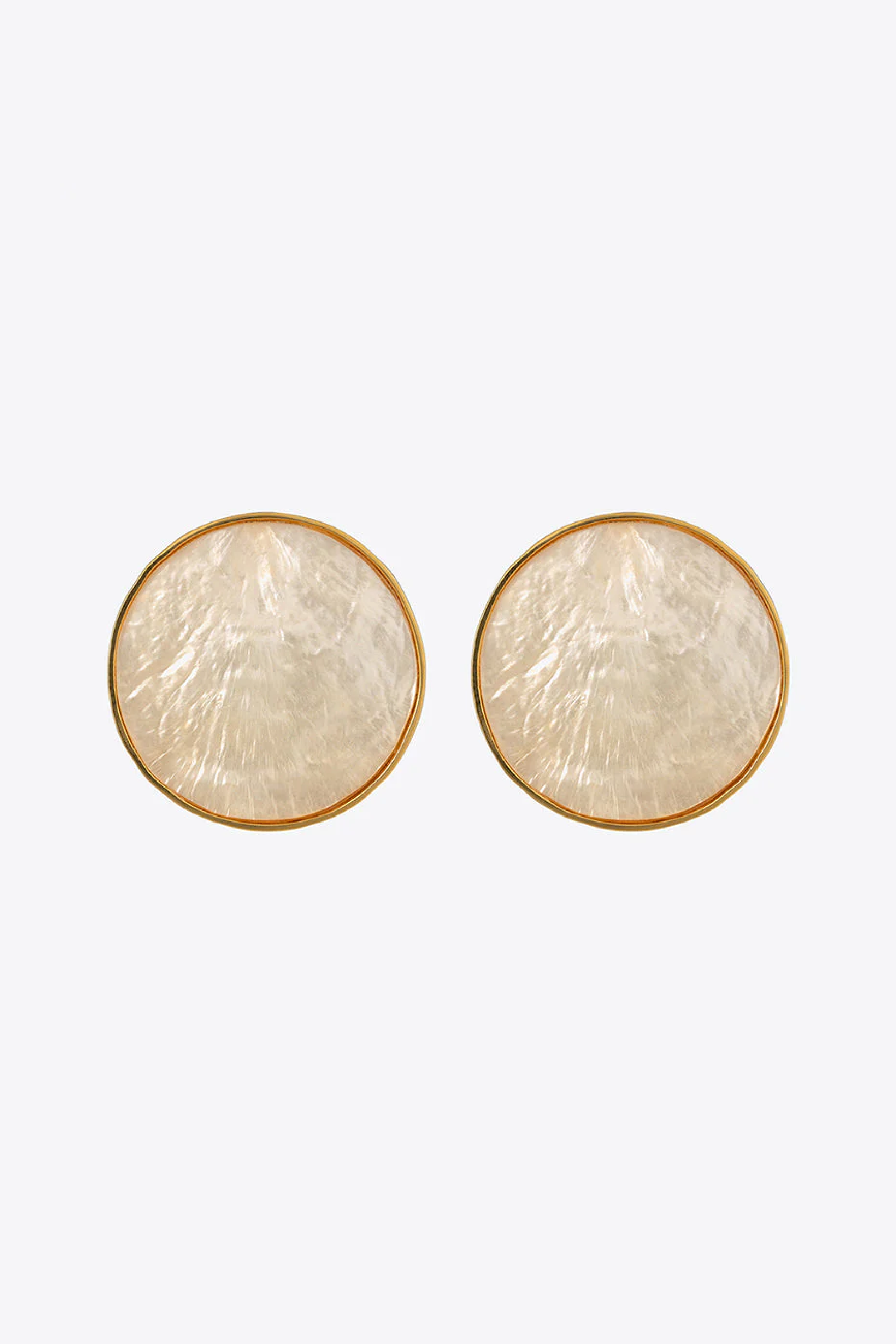 Bezel Set Shell Earring