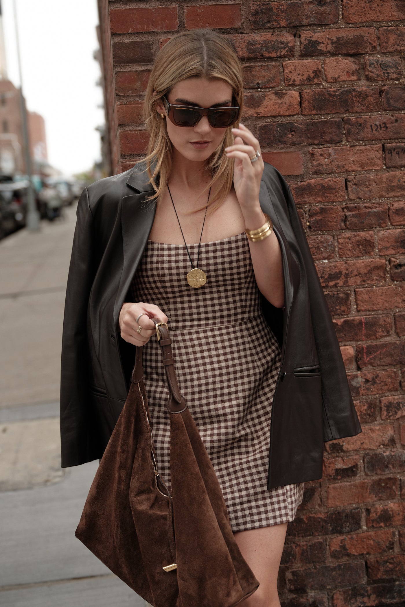 LALLY GINGHAM BUBBLE MINI DRESS