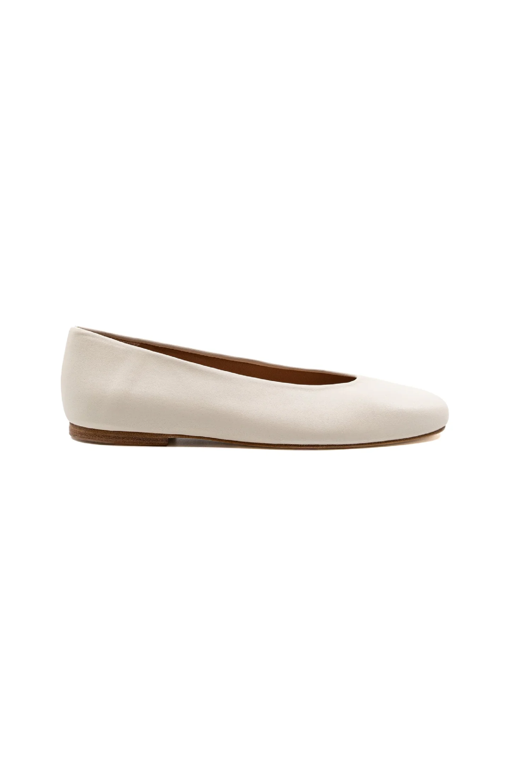 Dalia Off White Leather Ballerina