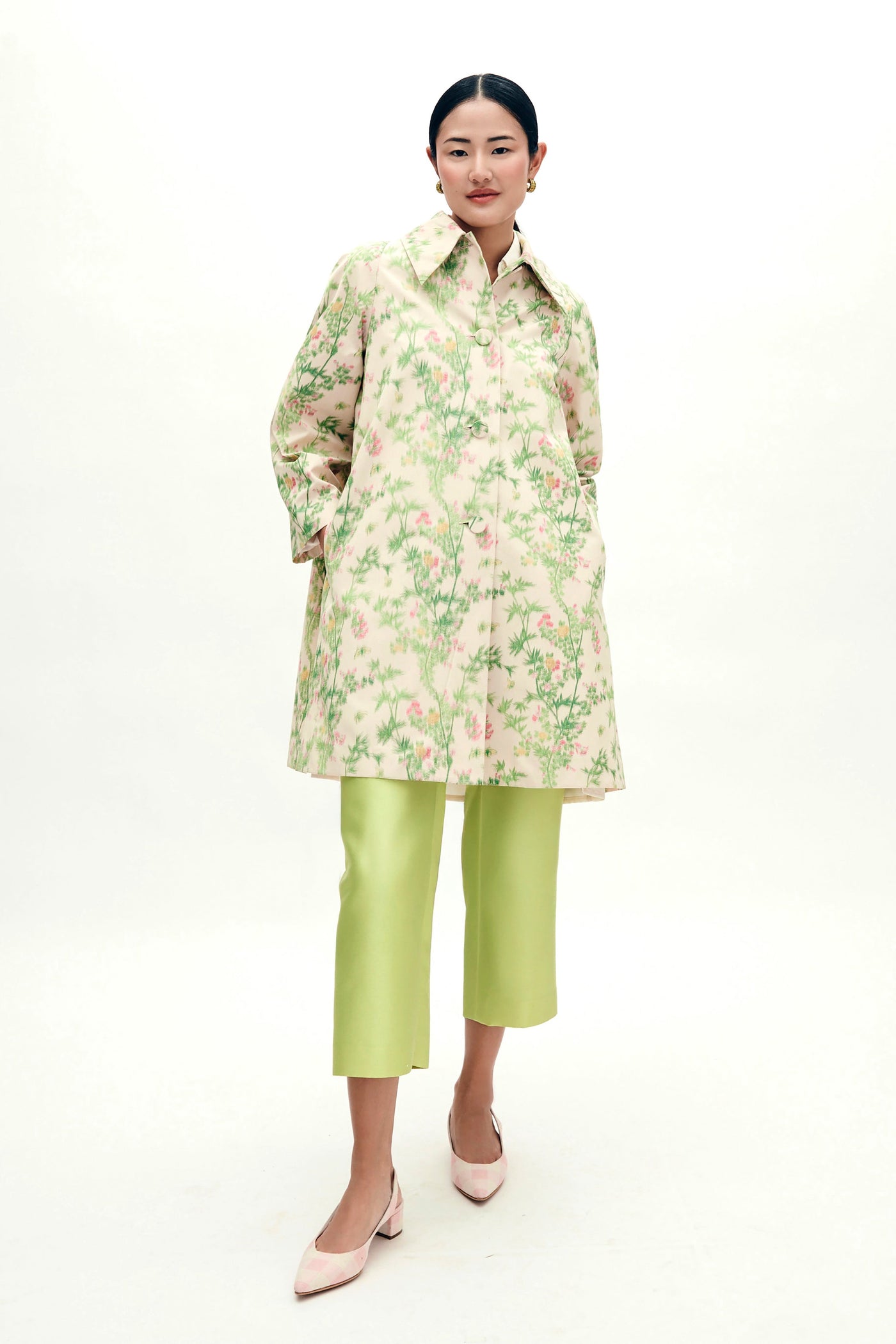 Mae X Scalamandre Goldie Coat in Jardin De Chine
