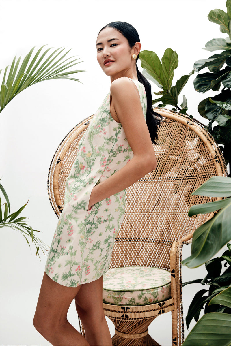 Mae X Scalamandre Laurel Dress in Jardin De Chine