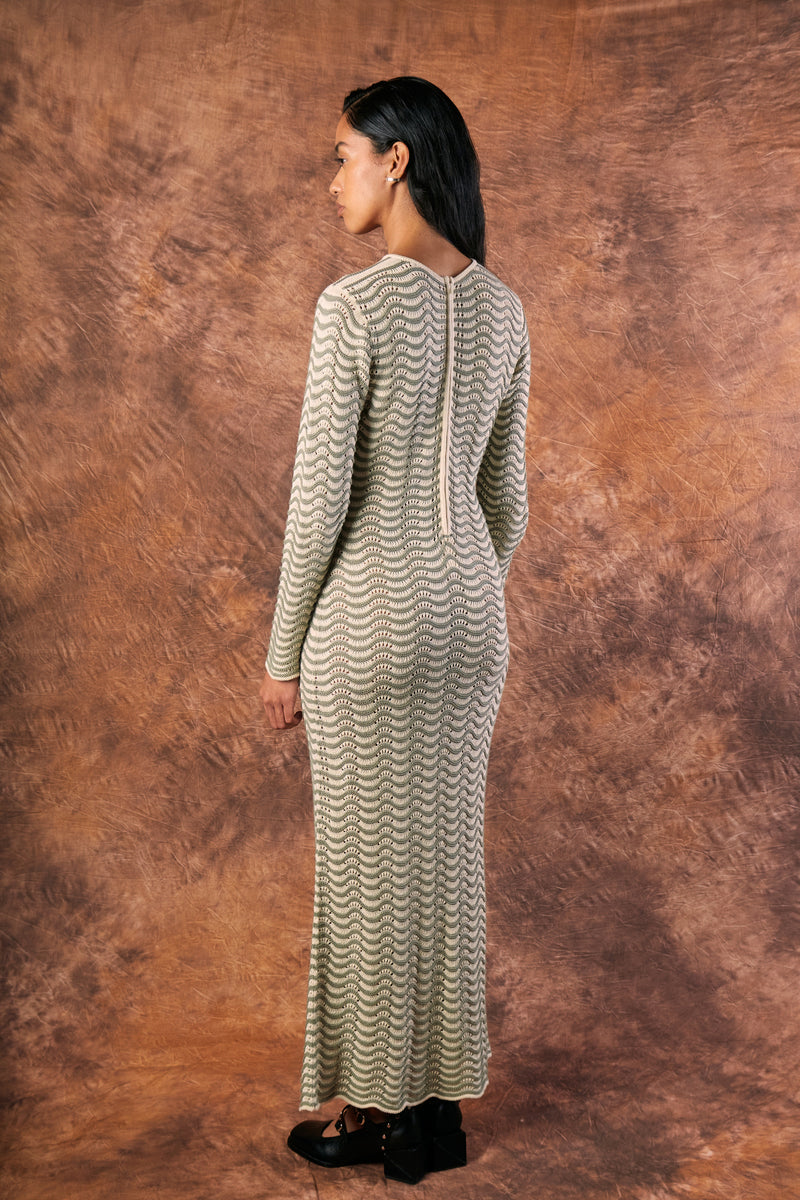 Arena Dress - Ivory & Green