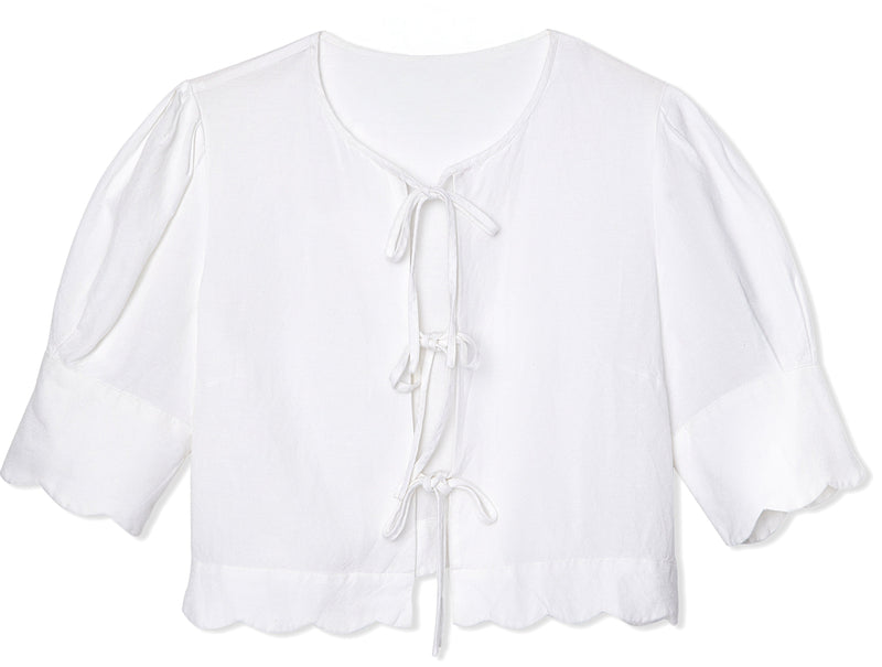 Scalloped Top White