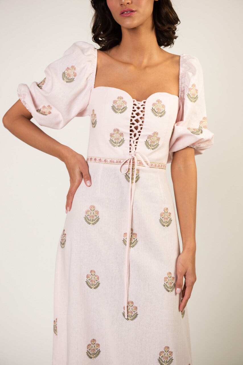 Mitra Maxi Dress - Pink & Pink