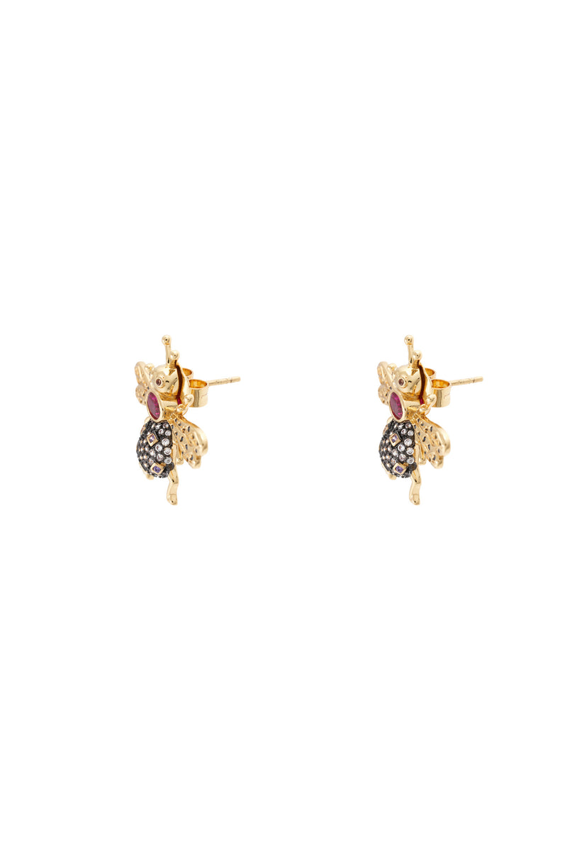 Ruby Queen Bee Earrings