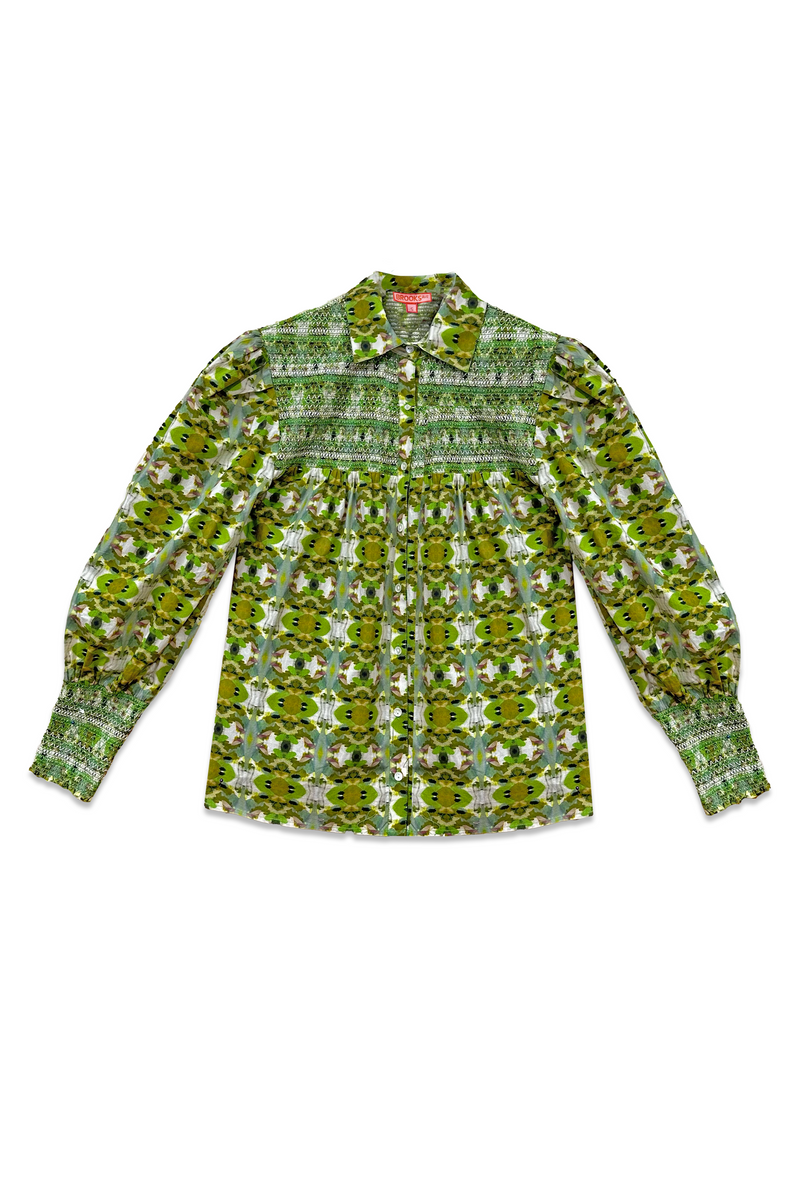 Penelope Smocked Blouse - Camo