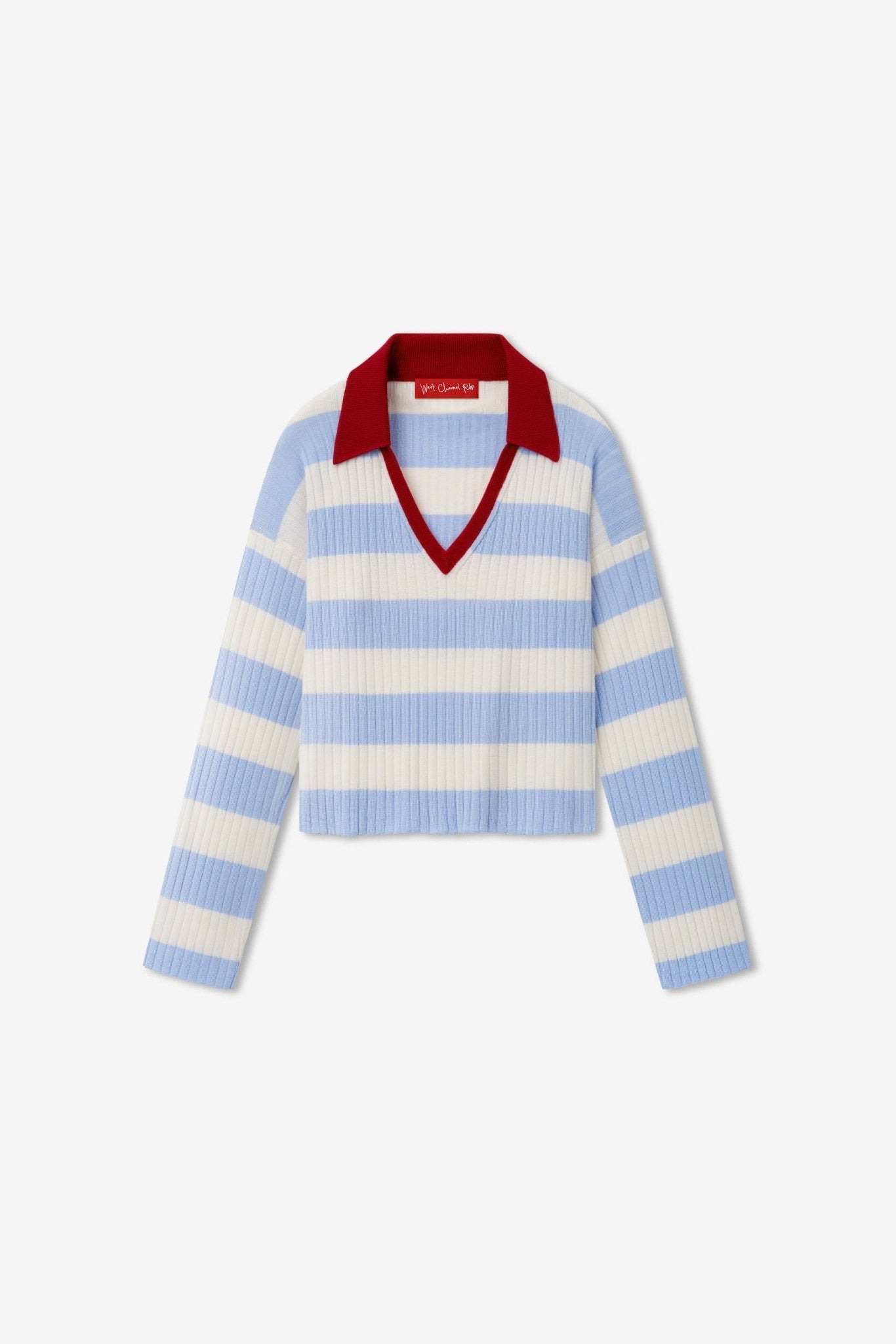 Striped Ribbed Knit Polo