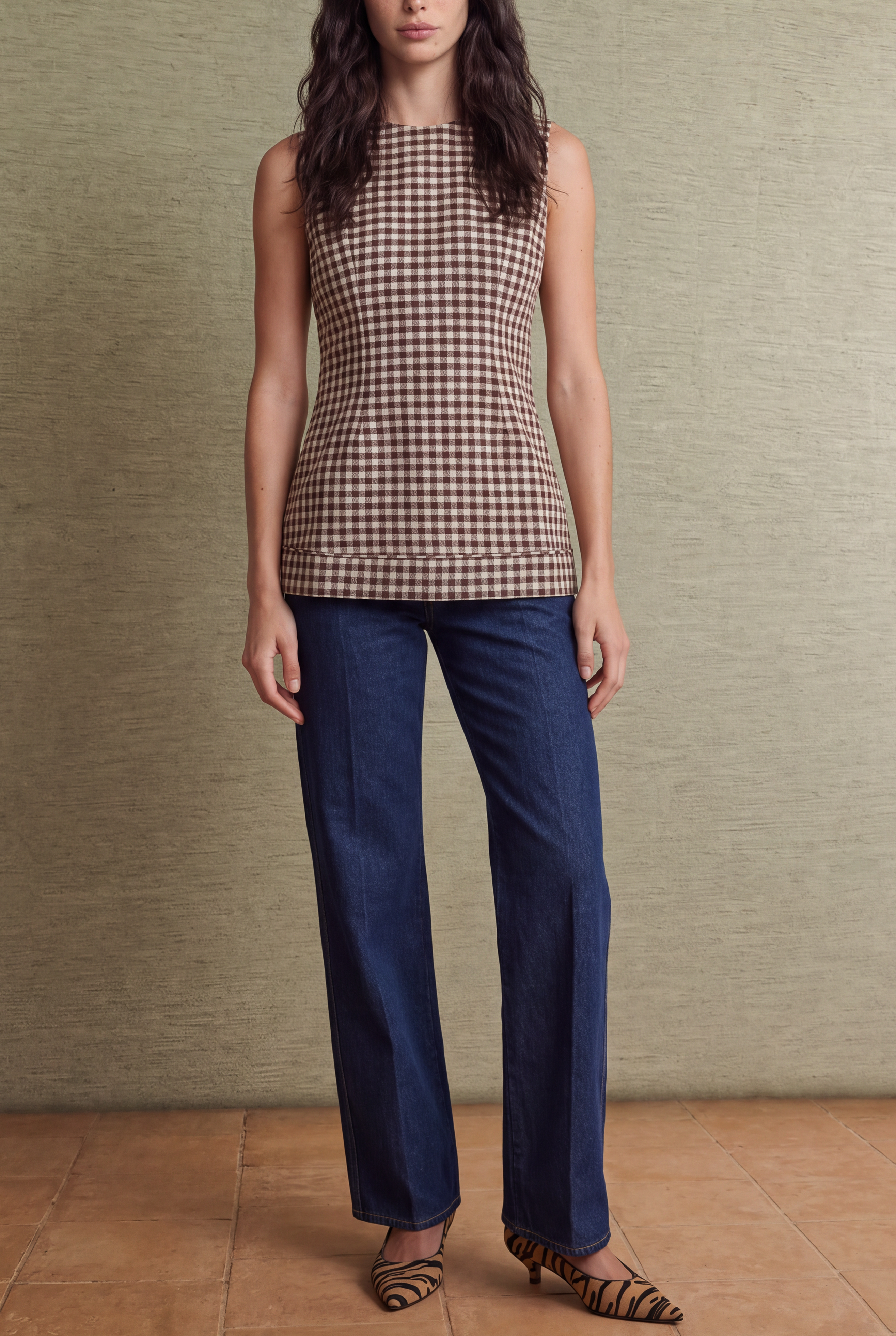 Rocky Gingham Tunic Top