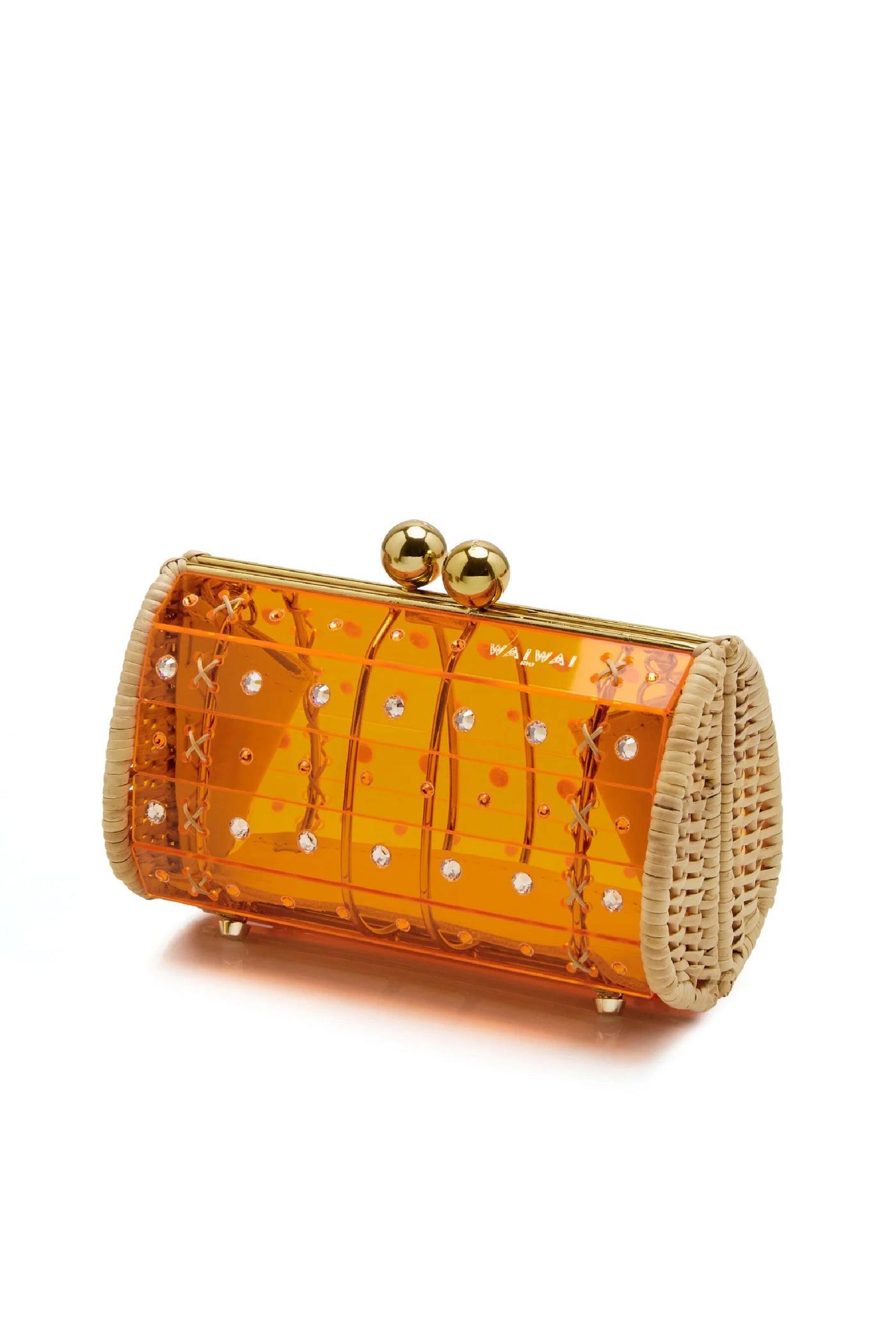 Clutch Strass Gold Orange