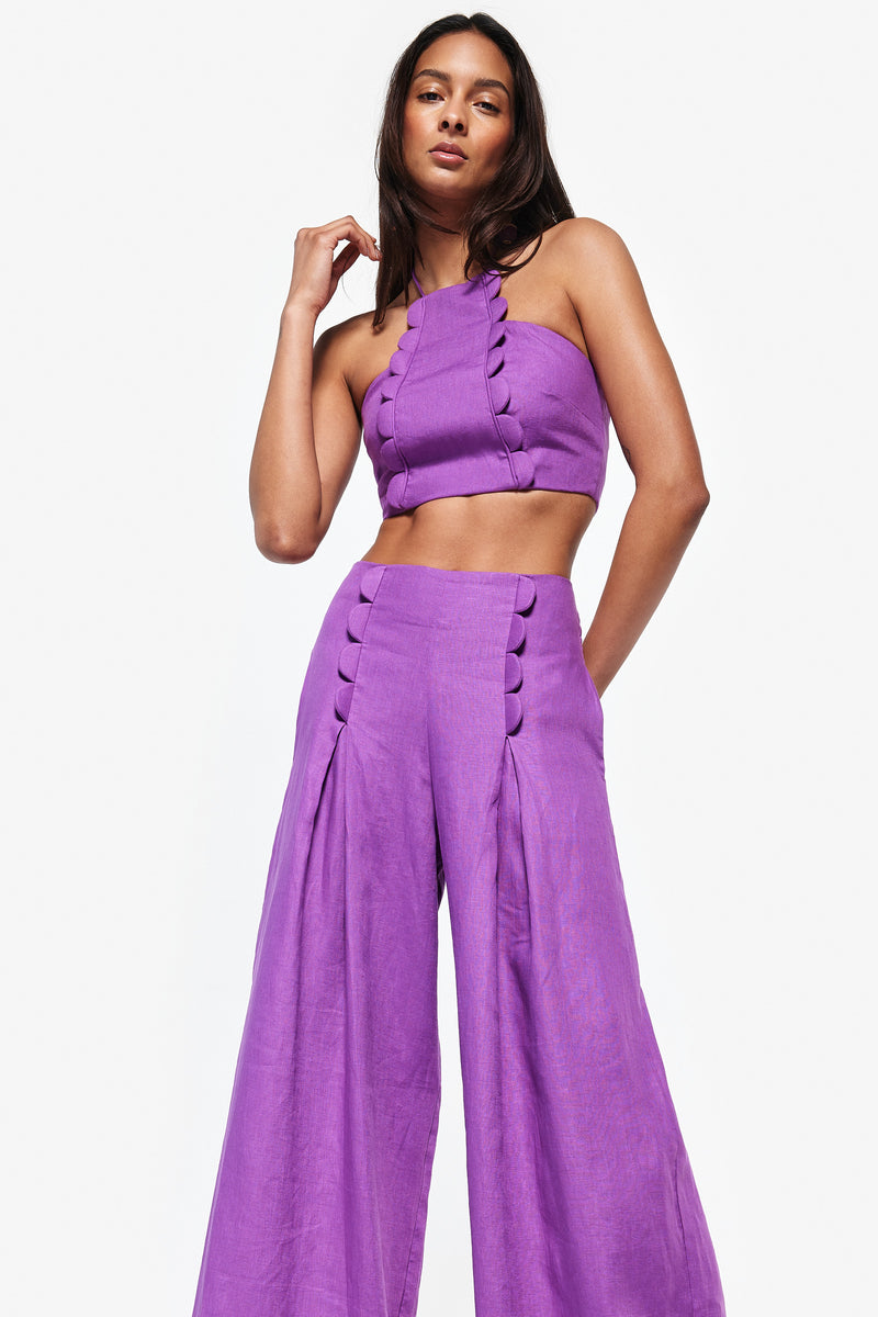 Bubble Cropped Halter Top